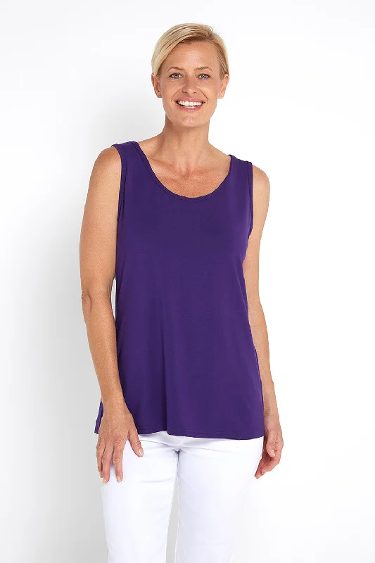 Bamboo Tank Top - Eggplant v-neck tank top