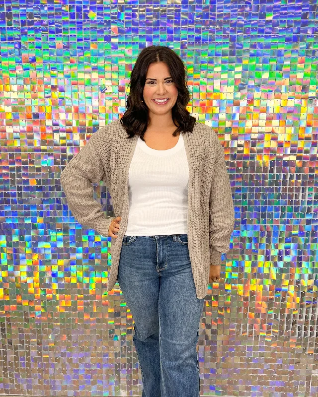 Z Supply Sutton Rib Cardigan - Heather Taupe Stretchy Elastic Breathable