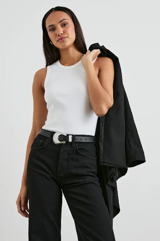 THE RACER TANK - WHITE peekaboo tank top