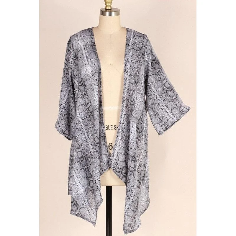 Loose fit snake woven cardigan Elasticated Padded Insulated