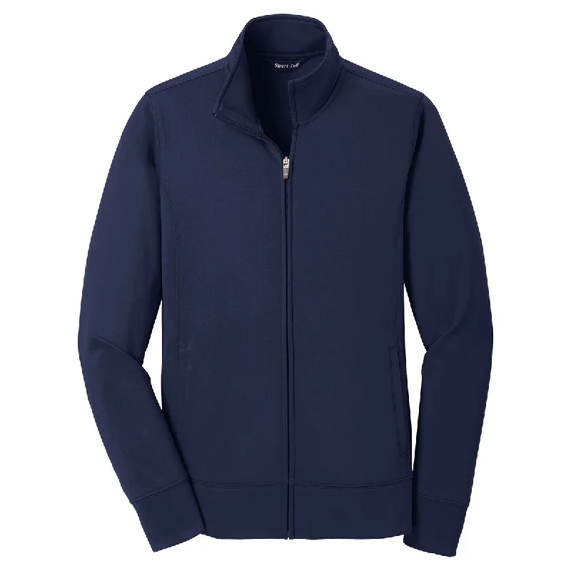 Sport-Tek Women's Navy Sport-Wick Fleece Full-Zip Jacket Oversized Jacket Tailored Jacket Straight Jacket Sport-Tek Women's Navy Sport-Wick Fleece Full-Zip Jacket Oversized Jacket Tailored Jacket Straight Jacket