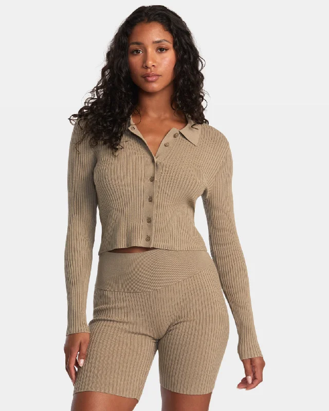 Fever Cardigan - Dark Khaki Cardigan Knitwear Sweater