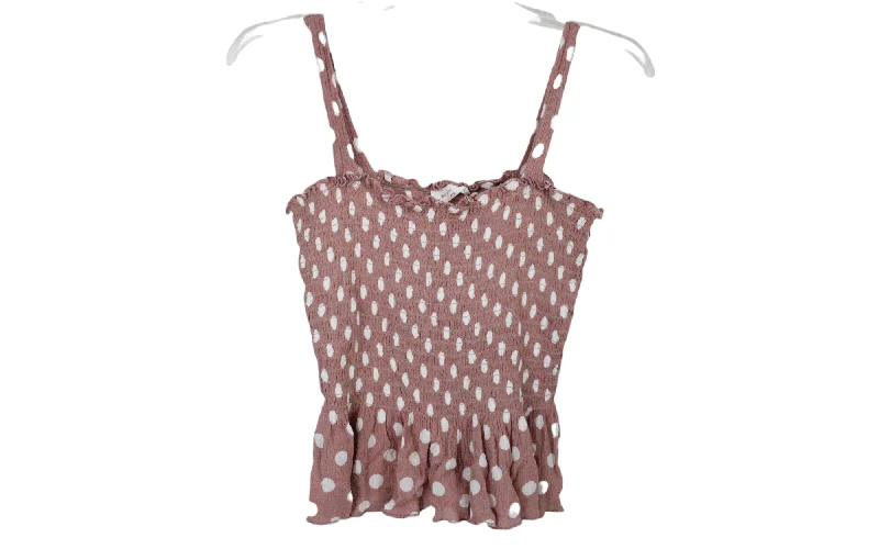 Sophie Rue Pink Smocked Tank | M print tank top