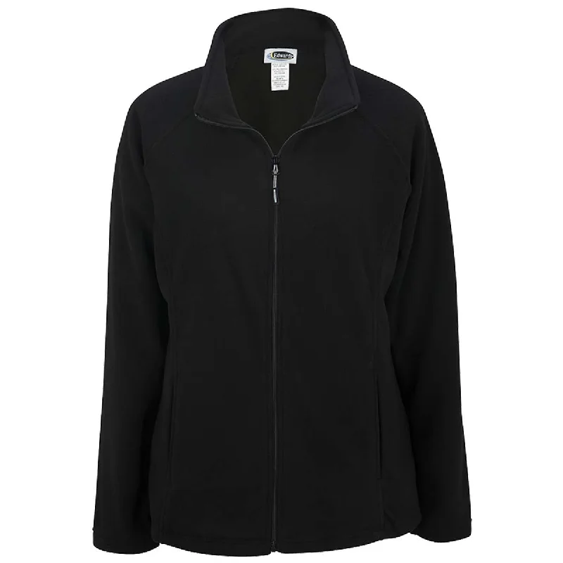 Edwards Women's Black Microfleece Jacket Zippered Jacket Buttoned Jacket Snapped Jacket Edwards Women's Black Microfleece Jacket Zippered Jacket Buttoned Jacket Snapped Jacket