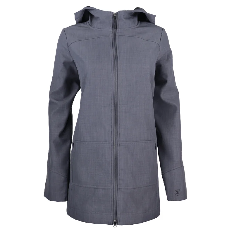 Zusa Women's Grey Cross-Hatch Wanderlust Traveler Jacket Hoodie Zip-Up Jacket Button-Up Jacket Zusa Women's Grey Cross-Hatch Wanderlust Traveler Jacket Hoodie Zip-Up Jacket Button-Up Jacket