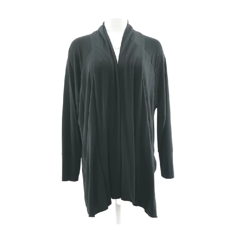 Black Solid Cardigan Sweater Lightweight Heavyweight Midweight