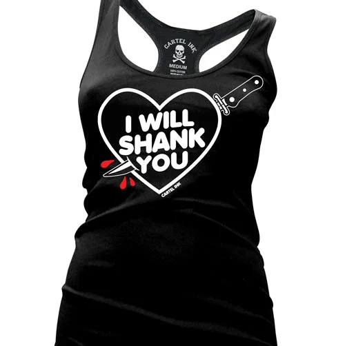 I Will Shank You Women's Racer Back Tank Top crossback tank top