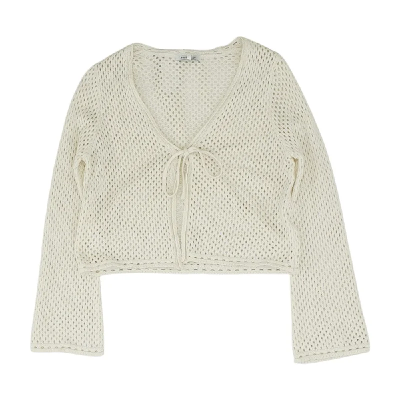 White Solid Cardigan Sweater Wool Fabric Cashmere Fabric Tweed Fabric