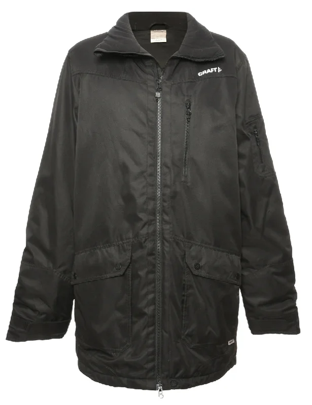 Zip Front Coat - L Coat Overcoat Trench Coat