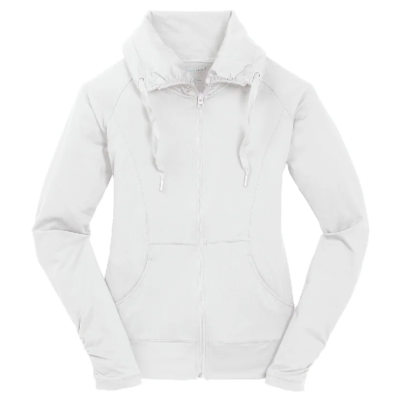 Sport-Tek Women's White Sport-Wick Stretch Full-Zip Jacket Cotton Jacket Linen Jacket Terry Jacket Sport-Tek Women's White Sport-Wick Stretch Full-Zip Jacket Cotton Jacket Linen Jacket Terry Jacket
