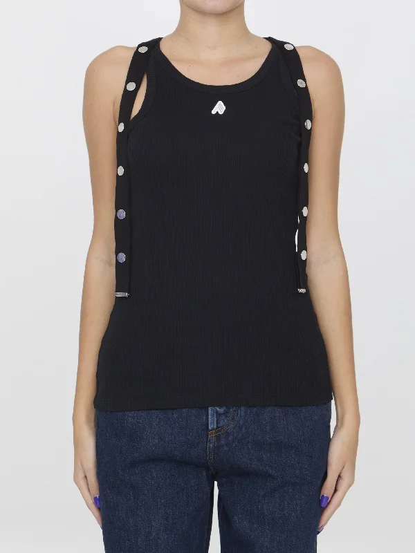 Snap-button Tank Top coral tank top