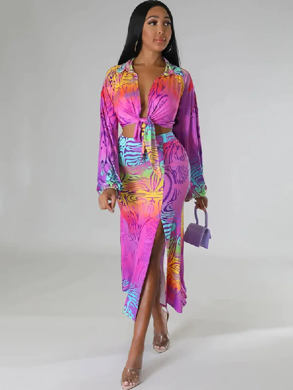 Two Piece Long Sleeve Tie Dye Cardigan & Midi Skirts Long Cardigan Short Cardigan Medium Cardigan Two Piece Long Sleeve Tie Dye Cardigan & Midi Skirts Long Cardigan Short Cardigan Medium Cardigan