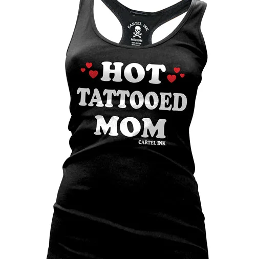 Hot Tattooed Mom Women's Racer Back Tank Top layering tank top