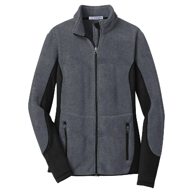Port Authority Women's Charcoal Heather/Black R-Tek Pro Fleece Full-Zip Jacket Striped Jacket Polka Dot Jacket Floral Jacket Port Authority Women's Charcoal Heather/Black R-Tek Pro Fleece Full-Zip Jacket Striped Jacket Polka Dot Jacket Floral Jacket