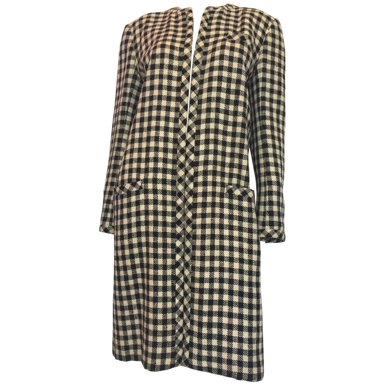 Valentino Boutique 1980's Wool Coat Trench Wool Cashmere