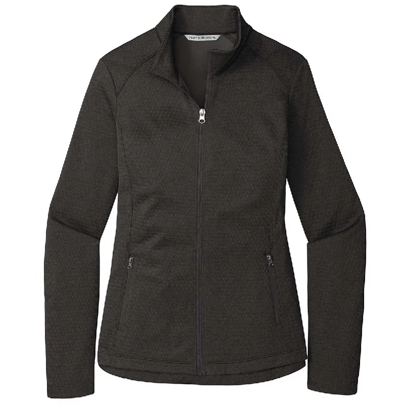 Port Authority Women's Dark Charcoal Heather Diamond Fleece Full Zip Jacket Wool Fabric Cashmere Fabric Tweed Fabric Port Authority Women's Dark Charcoal Heather Diamond Fleece Full Zip Jacket Wool Fabric Cashmere Fabric Tweed Fabric