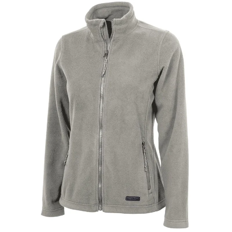 Charles River Women's Light Grey Heather Boundary Fleece Jacket Faux Fur Jacket Real Fur Jacket Shearling Jacket