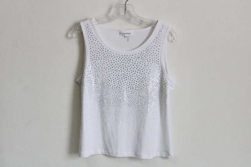 Calvin Klein White Studded Tank | M cozy tank top