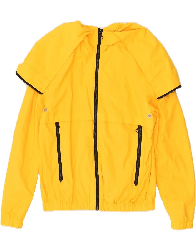 CALVIN KLEIN Womens Loose Fit Rain Jacket UK 14 Medium Yellow Polyamide