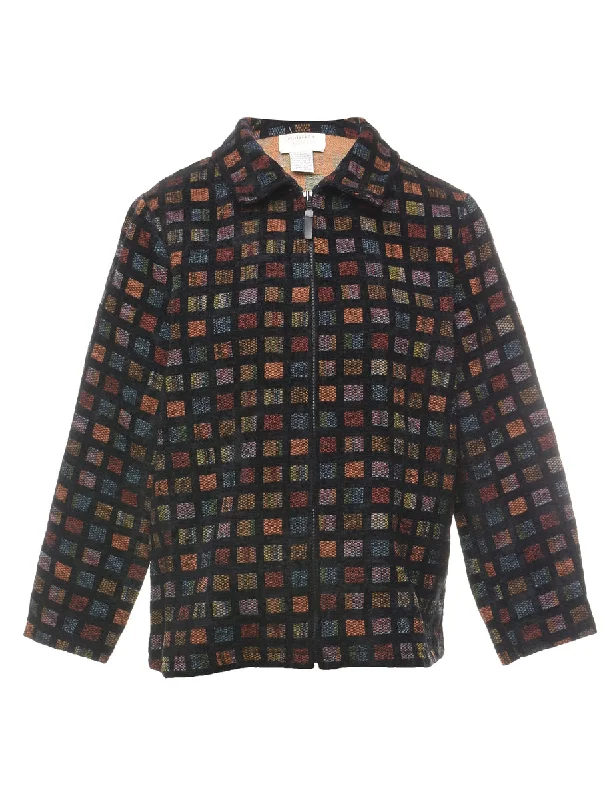 Checked Multi-Colour & Black Tapestry Jacket - M