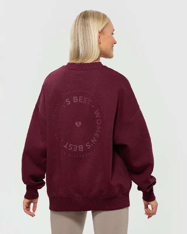 Comfort Oversized Crew Neck | Dark Cherry