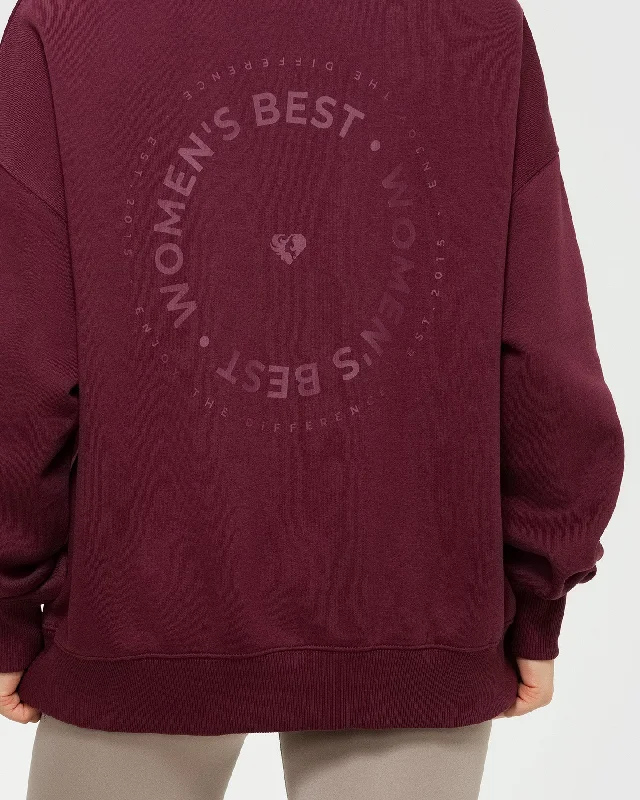 Comfort Oversized Crew Neck | Dark Cherry