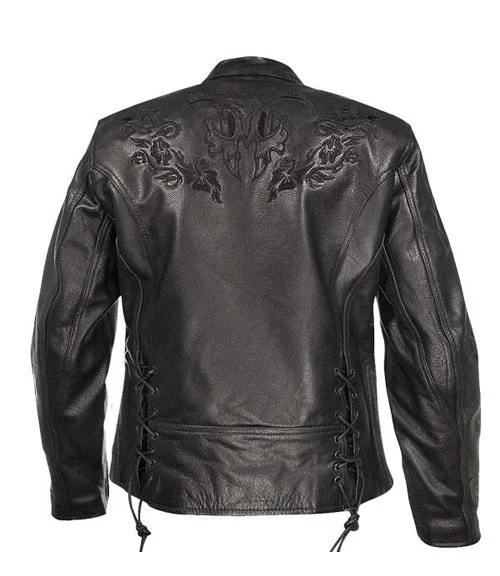 Womens Desptert Designer Black leather Biker Jacket