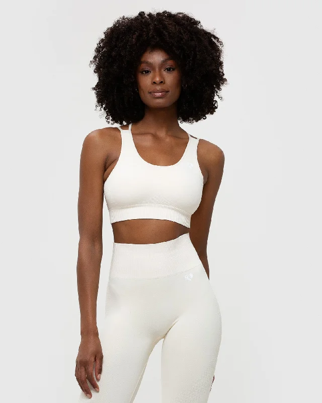 Power Seamless Sports Bra | Off White