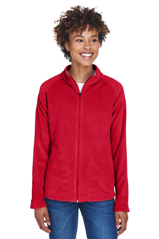 Team 365 Womens Campus Pill Resistant Microfleece Full Zip Jacket - Red