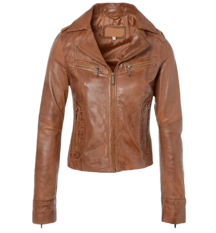 Women’s Slim Fit Biker Leather Jacket