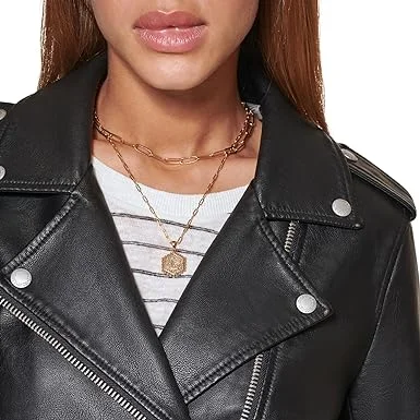 Women's Belted Faux Leather Jacket