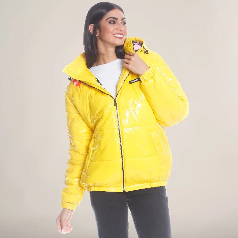 Women's Nickelodeon Shiny Collab Puffer Oversized Jacket