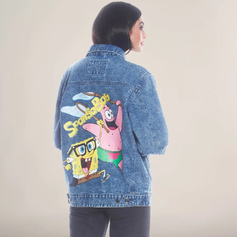 Women's SpongeBob Denim Oversized Jacket