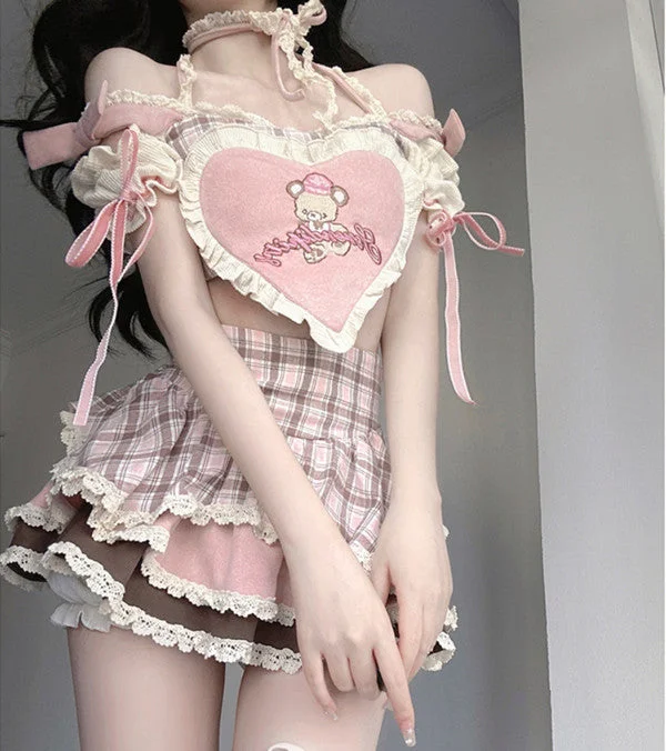 Bear Love Top + Cake Skirt Set yv31530