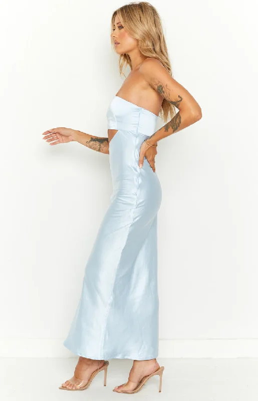 Blair Ice Blue Strapless Maxi Dress