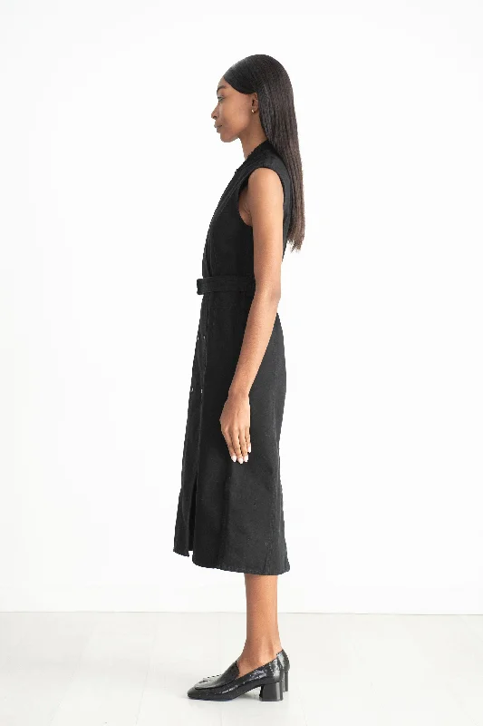 Demba Denim Dress, Black