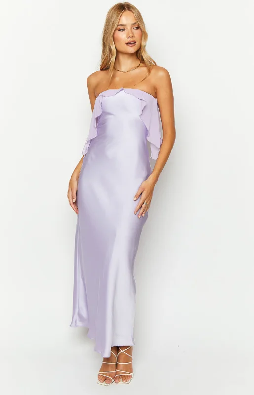 Faylinn Purple Strapless Maxi Dress