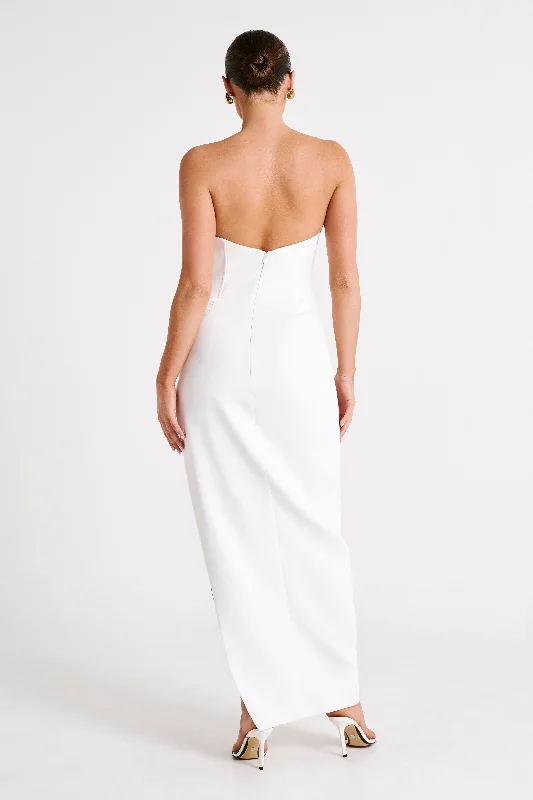 Natasha Pointed Corset Maxi Dress - White