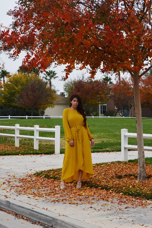 Paris Mustard Yellow Maxi Dress