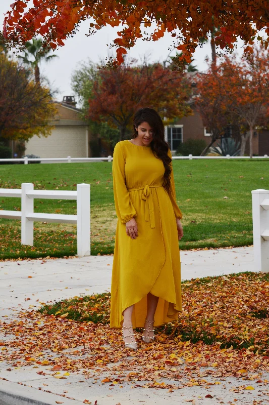 Paris Mustard Yellow Maxi Dress