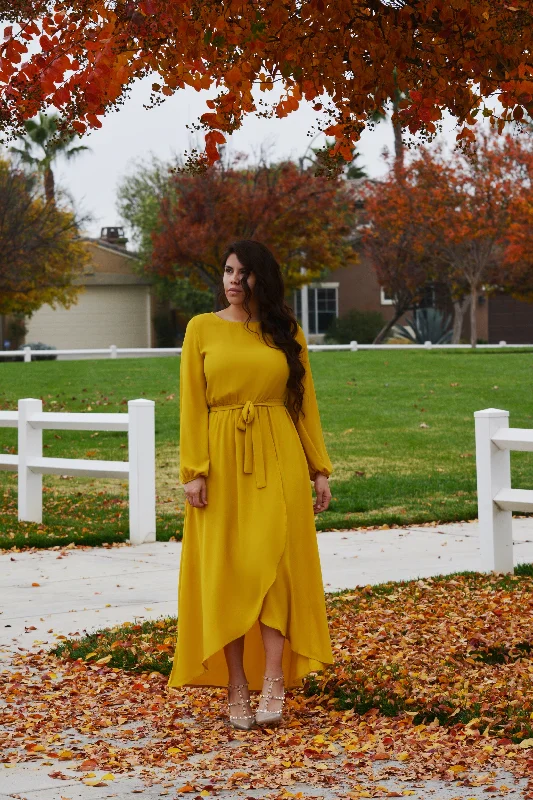 Paris Mustard Yellow Maxi Dress