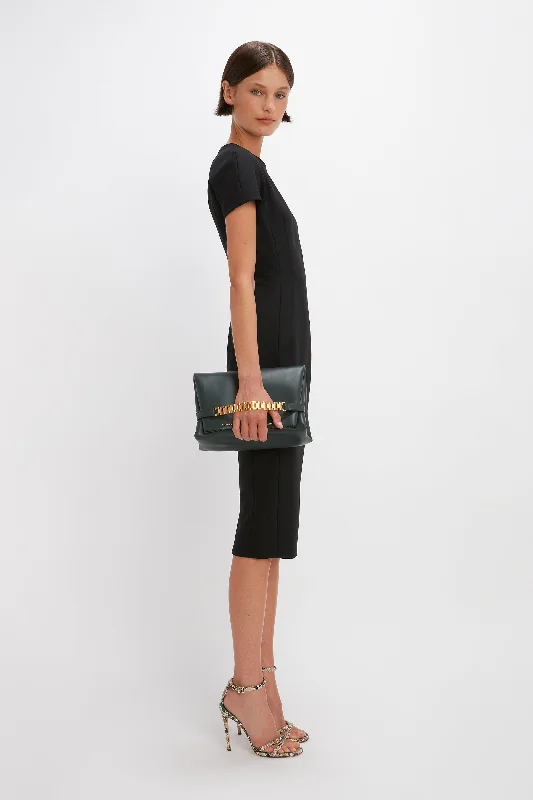 Spiral Fitted T-Shirt Dress In Black