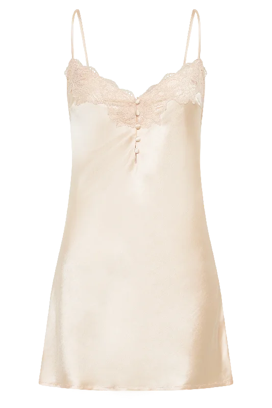 Vesta Lace Satin Dress - Apricot