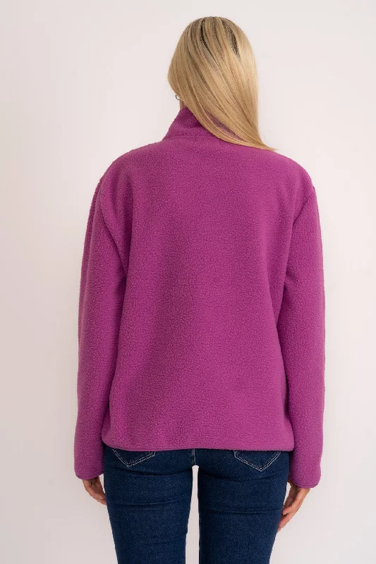 1/2 Zip Teddy Fleece in Magenta