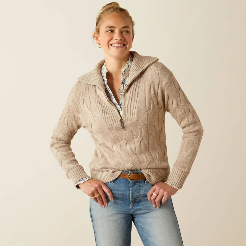 Women's Alamere Sweater 1/2 Zip Sweater - Oatmeal Heather