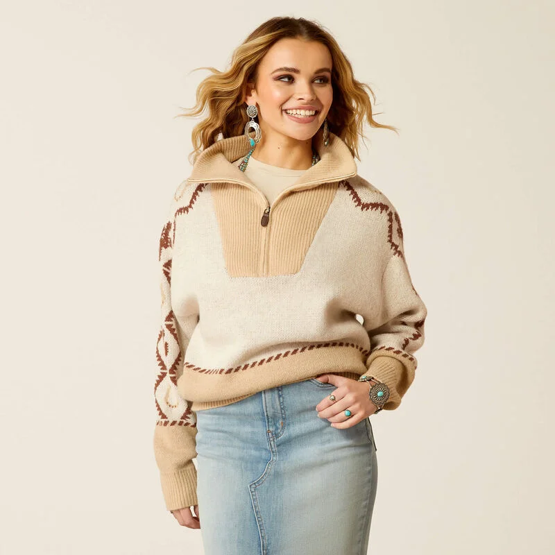 Women's Wild West Sweater - Summer Sand & Irish Cream