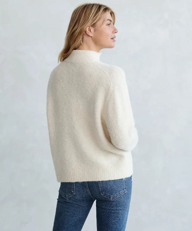 Boucle Button Pullover