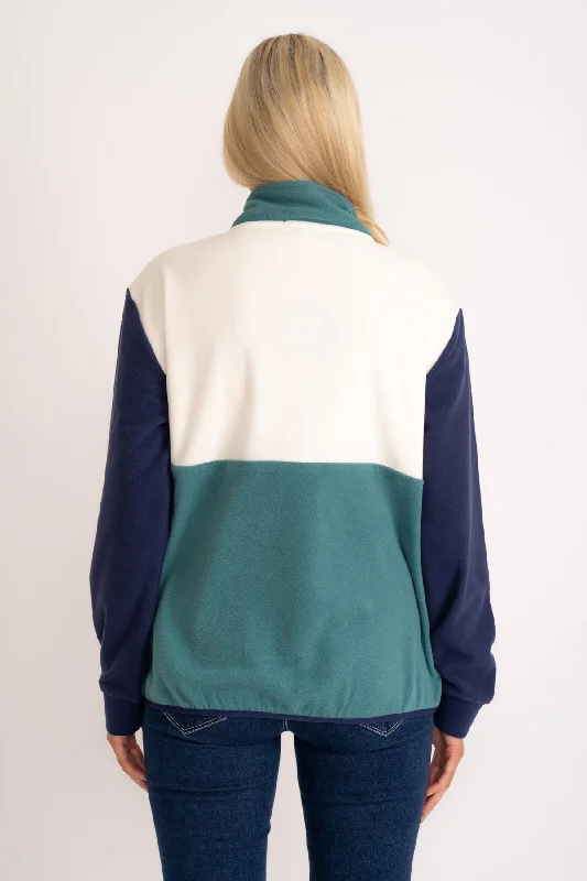 Colourblock Polar Fleece in Teal & Navy