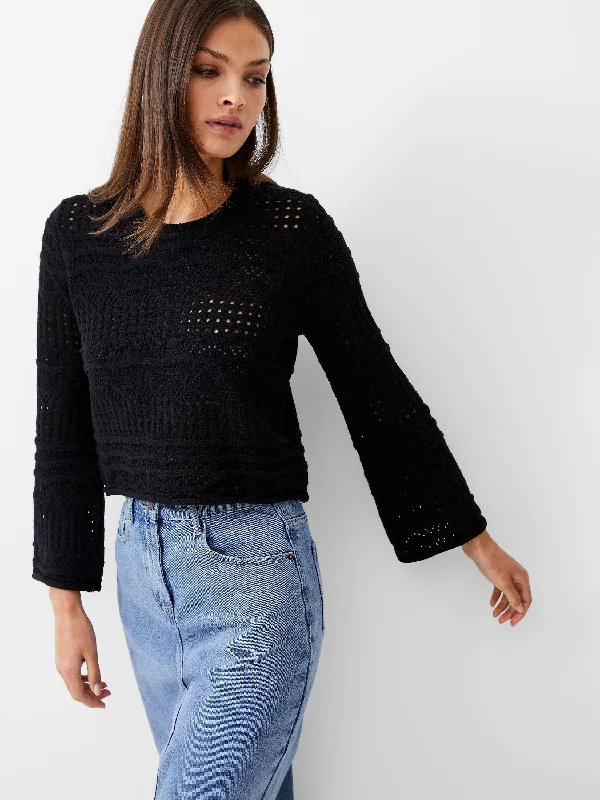 Crochet Bobble Knit Crop Jumper