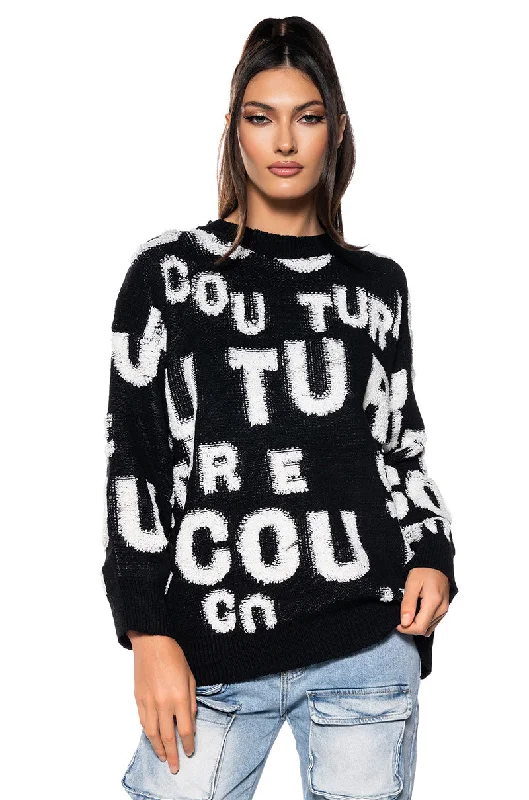 FOREVER COUTURE LONG SLEEVE KNIT SWEATER